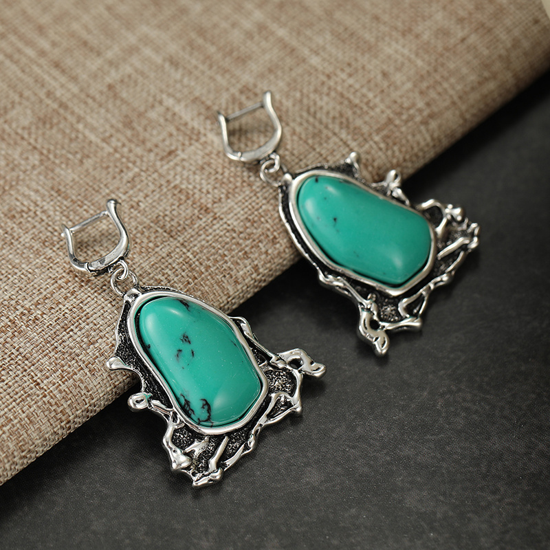 Women's Vintage Irregular Pendant Earrings, Bohemian Style